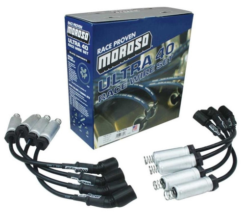 Moroso 73704 - GM LS Ignition Wire Set - Ultra 40 - Unsleeved - Coil-On - 12in Wire - Black