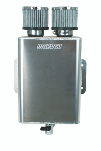 Moroso 85390 - Breather Tank/Catch Can -16An Inlet - Two Breathers - Aluminum