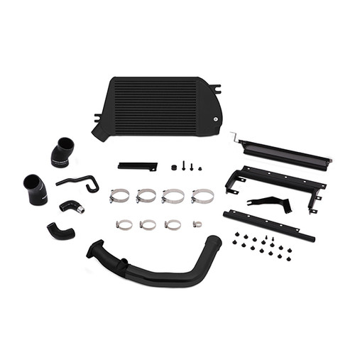 Mishimoto MMTMIC-WRX-15BBK - 2015 Subaru WRX Top-Mount Intercooler Kit - Powder Coated Black & Black Pipes