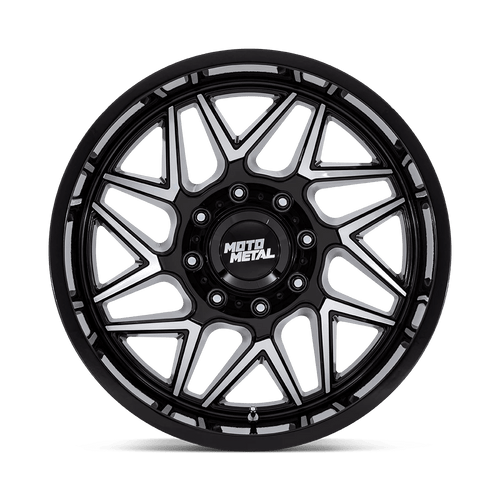Moto Metal MO812BD20908701 - Mo812 Turbine 20X9 Gloss Black W/ Machined Face