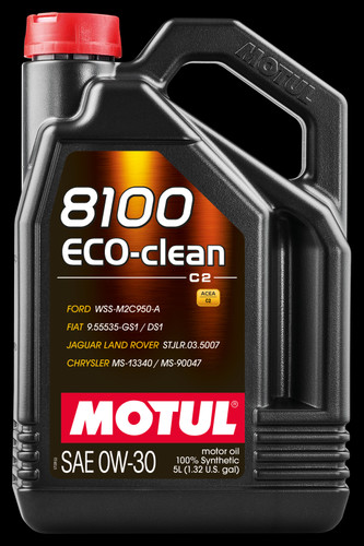 Motul 102889 - 5L Synthetic Engine Oil 8100 0W30 4x5L ECO-CLEAN  ACEA C2 API SM ST.JLR 03.5007