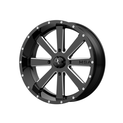 MSA Offroad Wheels M34-018737M - M34 Flash 18X7 Gloss Black Milled