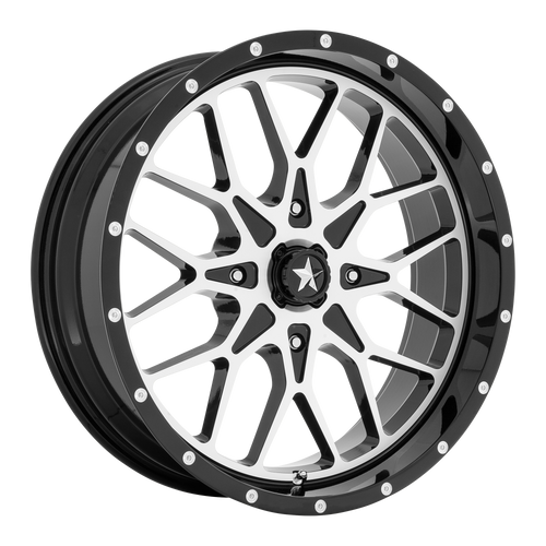MSA Offroad Wheels M45-020756 - M45 Portal 20X7 Gloss Black Machined
