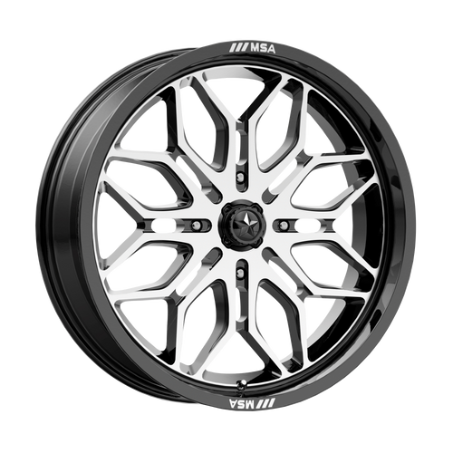 MSA Offroad Wheels MA047BD24704410 - M47 Sniper 24X7 Gloss Black Machined