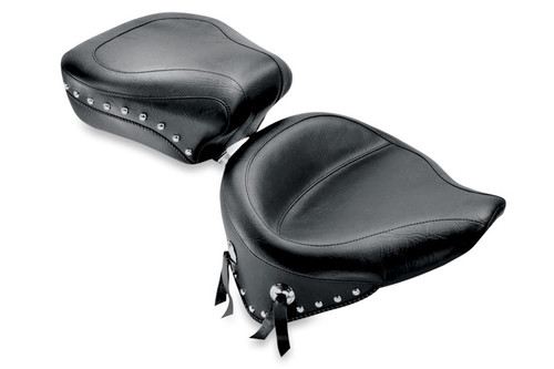 Mustang Motorcycle 75094 - Mustang 84-06 Harley Standard Rear Tire Wide Touring Solo Seat w/Studs - Black