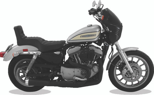 Mustang Motorcycle 75126 - Mustang 04-21 Harley Sportster Throwback 1PC Seat - Black