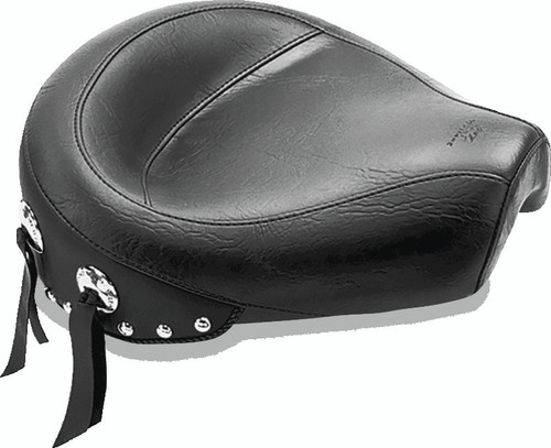 Mustang Motorcycle 75702 - Mustang 82-03 Harley Sportster Wide Touring Solo Seat w/Studs - Black