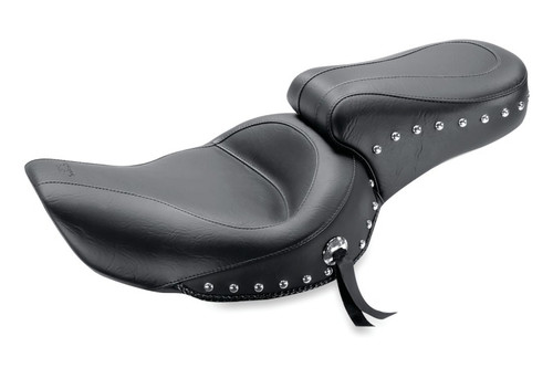 Mustang Motorcycle 75605 - Mustang 06-17 Harley Dyna Standard Touring 1PC Seat w/Studs - Black