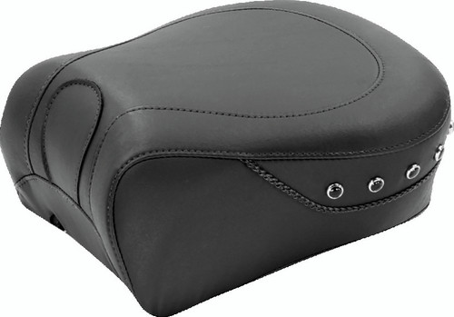 Mustang Motorcycle 75466 - Mustang 97-07 Harley Rd King, 06-07 Str Glide, 00-05 Eagle Tour 1PC Seat w/Blk Pearl Studs - Black