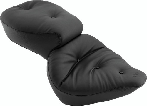 Mustang Motorcycle 75502 - Mustang 84-06 Harley Standard Rear Tire Wide Touring 1PC Seat Regal- Black