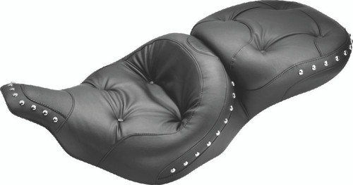Mustang Motorcycle 75570 - Mustang 97-07 Harley Electra Glide, Rd Glide Wide Touring Regal 1PC Seat w/Studs - Black