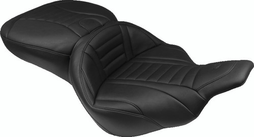 Mustang Motorcycle 75757 - Mustang 84-06 Harley Standard Rear Tire Wide Touring Solo Seat - Black