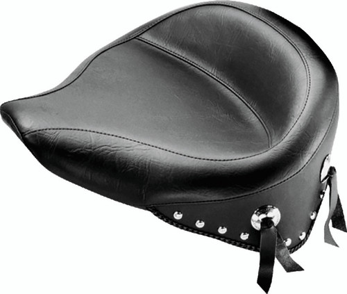 Mustang Motorcycle 76179 - Mustang 00-15 Harley Softail Standard Rear Tire Wide Touring Solo Seat w/Studs - Black