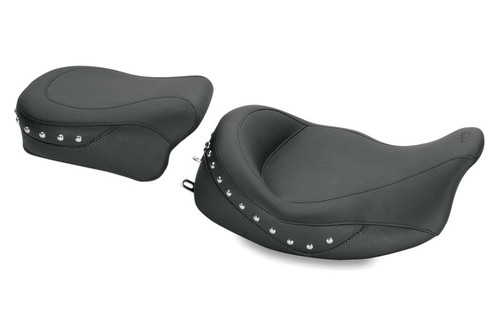 Mustang Motorcycle 76068 - Mustang 08-21 Harley Electra Glide Std,Rd Glide,Rd King,Str Glide Touring Solo Seat w/Studs - Black