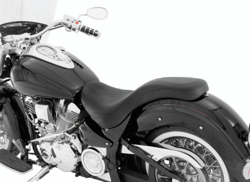 Mustang Motorcycle 76231 - Mustang 05-17 Harley Deluxe (With Standard Rack) Wide Touring Solo Seat w/Studs - Black