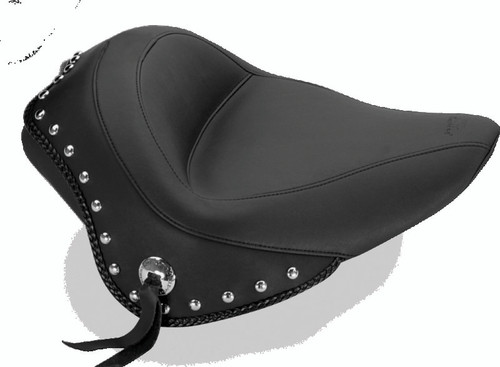 Mustang Motorcycle 76750 - Mustang 11-13 Harley Blackline,12-17 Slim/Slim S Wide Stud Touring Solo Seat w/Studs - Black