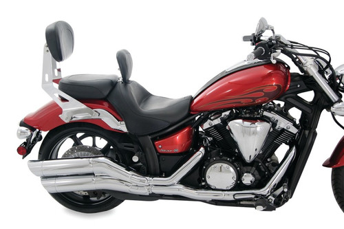 Mustang Motorcycle 76670 - Mustang 11-17 Yamaha Sissy Bar Pad w/Studs (12 inch x 9 inch) - Black