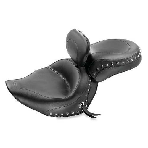 Mustang Motorcycle 79452 - Mustang 06-15 Yamaha Roadliner, Stratoliner Wide Touring Solo Seat w/Driver Backrest Studs - Black