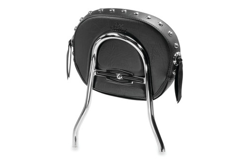 Mustang Motorcycle 79087 - Mustang Harley Detachable Sissy Bar Pad w/Studs (11 inch x 9 inch) - Black