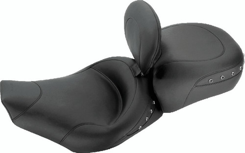 Mustang Motorcycle 79102 - Mustang 97-07 Harley Rd King,06-07 Str Glide,00-05 Eagle Solo Seat w /DBR Black Pearls - Black