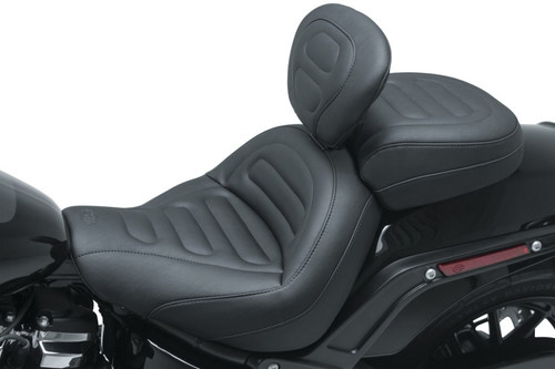 Mustang Motorcycle 79335 - Mustang 18-21 Harley Fat Bob Standard Touring Recessed Passenger Seat - Black