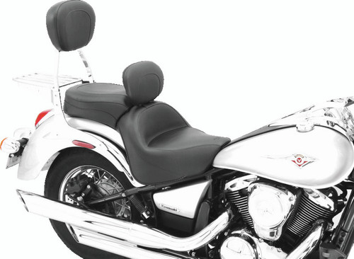 Mustang Motorcycle 79417 - Mustang 06-21 Kawasaki Vulcan 900 Classic, Custom Touring 1PC Seat w/Driver Backrest - Black