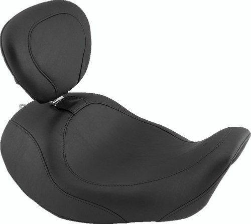 Mustang Motorcycle 79804 - Mustang 06-17 Harley Dyna Wide Tripper Forward Solo Seat w/Driver Backrest - Black