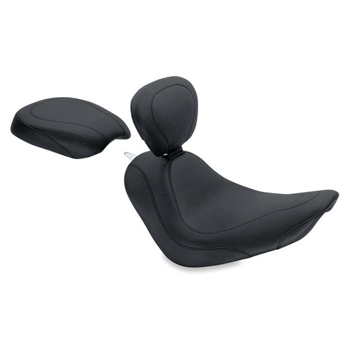 Mustang Motorcycle 79735 - Mustang 06-17 Harley Softail Wide Tire(200mm)Wide Tripper Solo Seat w/Driver Backrest - Black