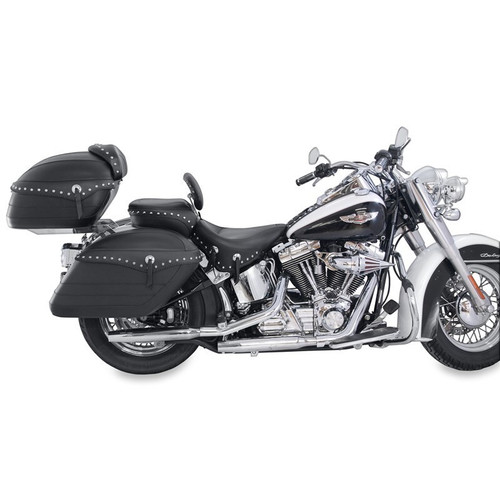 Mustang Motorcycle 79533 - Mustang 06-17 Harley Softail Wide Tire (200mm) Wide Touring Recessed Passenger Seat w/Studs - Black