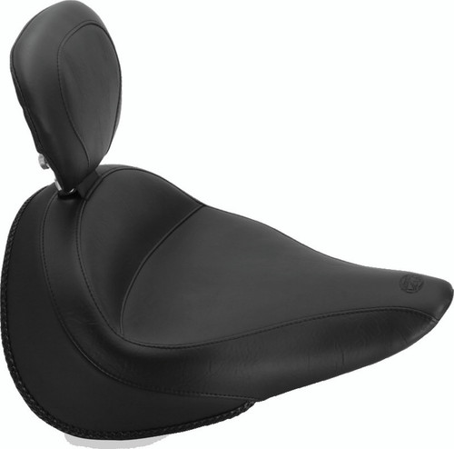 Mustang Motorcycle 79832 - Mustang 14-21 Yamaha Bolt Standard Touring Solo Seat w/ Driver Backrest - Black