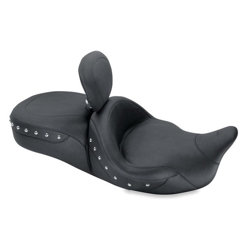 Mustang Motorcycle 79644 - Mustang 08-21 Harley Electra Glide,Rd Glide,Rd King,Str Glide Touring Heated 1PC Seat Studs-Black