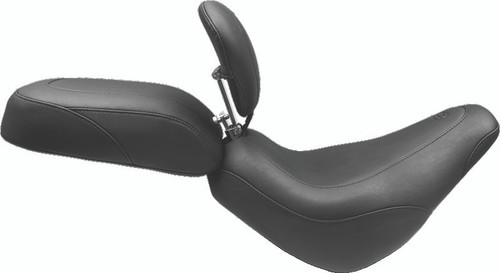 Mustang Motorcycle 79493 - Mustang 18-21 Harley Street Bob Wide Tripper Solo Seat w/Driver Backrest - Black