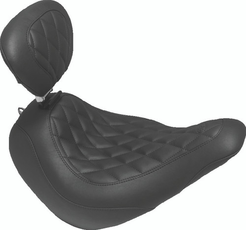 Mustang Motorcycle 83043 - Mustang 18-21 Harley Low Rider, Sport Glide Wide Tripper Solo Seat w/DBR Diamond Stitch - Black