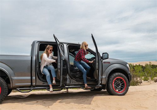 N-Fab F99100QC-6-TX - Nerf Step 99-16 Ford F-250/350 Super Duty SuperCab 8ft Bed - Tex. Black - Bed Access - 3in