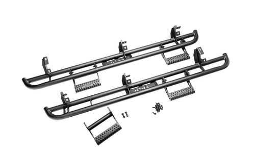 N-Fab F214BRKRS4 - RKR Step System 2021 Ford Bronco 4 Door - Tex. Black - 1.75in