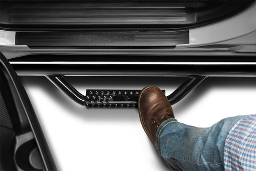 N-Fab T1678QC - Nerf Step 16-17 Toyota Tacoma Access Cab 6ft Bed - Gloss Black - W2W - SRW - 2in
