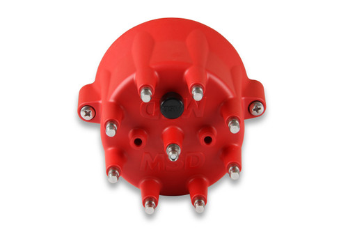 MSD 8433 - Distributor Cap - V8 - HEI Terminals - Red - Spark Plug Wire Retainer