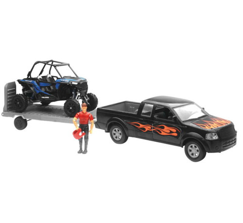 New Ray Toys SS-37426E - Pickup with Polaris RZR XP1000 and Figurine Set/ Scale - 1:18