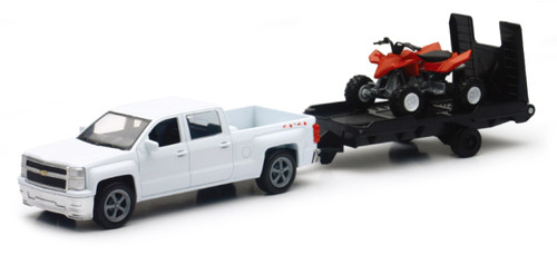 New Ray Toys 19535B - Chevy Silverado Pickup with ATV/ Scale - 1:43