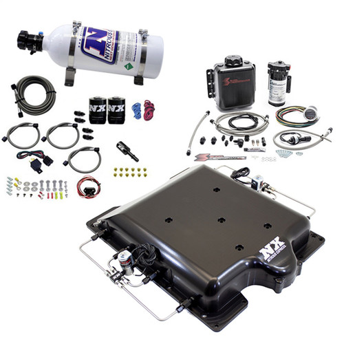 Nitrous Express 20972BMF-05 - Dodge Hellcat Supercharger Lid Nitrous/Water Injection Kit (100-400HP) w/5lb Bottle