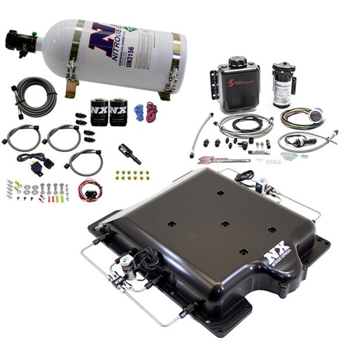 Nitrous Express 20972BMF-10 - Dodge Hellcat Supercharger Lid Nitrous/Water Injection Kit (100-400HP) w/10lb Bottle