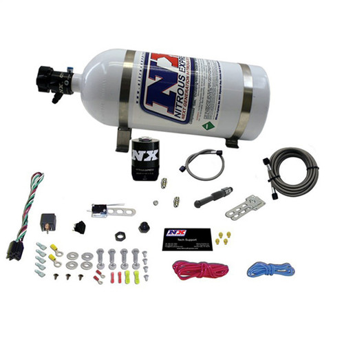 Nitrous Express 21000-10 - Dry EFI Single Nozzle Nitrous Kit (35-150HP) w/10lb Bottle