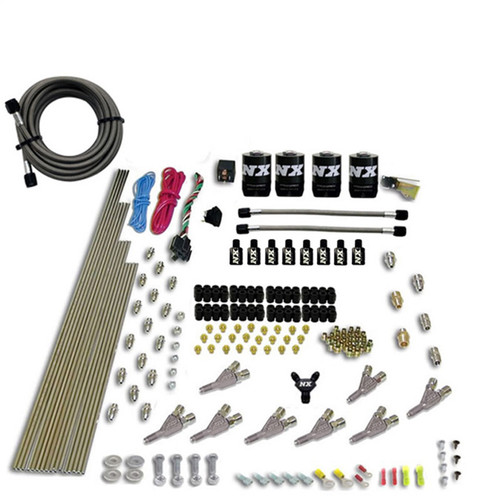 Nitrous Express 80018-00 - STD Nozzle Nitrous Kit (200-500HP) Gas w/Dist Block & 4 Solenoids w/o Bottle