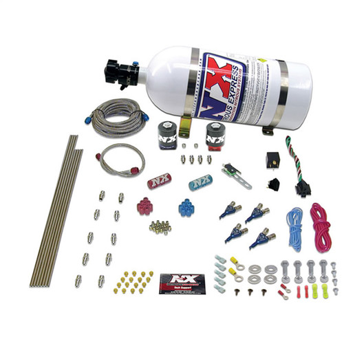 Nitrous Express 80045-15 - 4 Cyl Alcohol Nitrous Kit (125-275HP) w/15lb Bottle