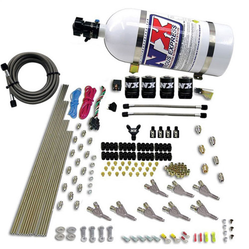 Nitrous Express 80016EFI-10 - 8 Cyl EFI SSV Nozzle Nitrous Kit w/10lb Bottle