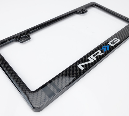 NRG CARB-P200NRG - Carbon License Plate Frame/ Fiber Poly Dip Finish Wet w/  Logo