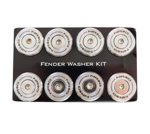 NRG FW-380SS - M Style Fender Washer Kit TI Series M6 Bolts For Metal (Silver Washer/Silver Screw) - Set of 10