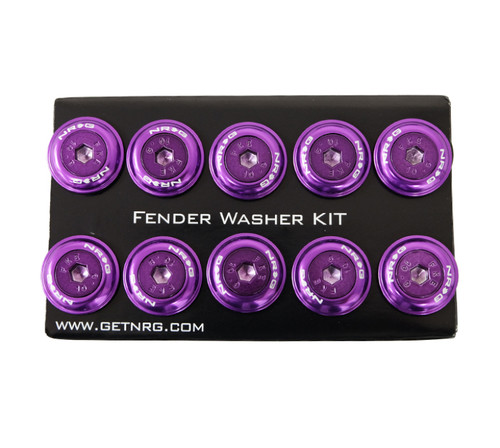 NRG FW-150PP - Fender Washer Kit w/Color Matched M6 Bolt Rivets For Plastic (Purple) - Set of 10