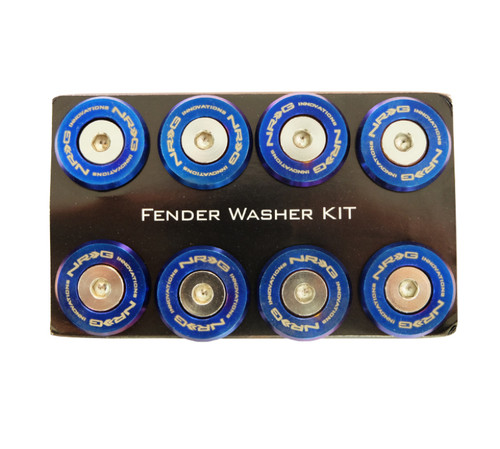 NRG FW-380TS - M-Style Fender Washer Kit (TI Series) M6 Bolts For Metal (TI Burn Wshr/Silver Screw) - Set of 10