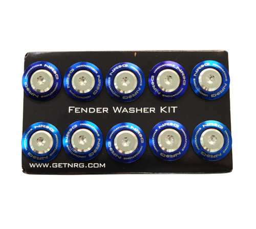 NRG FW-200TS - Fender Washer Kit (TI Series) M6 Bolts/SS For Plastic (Silver Washer/TI Burn Screw) - Set of 10
